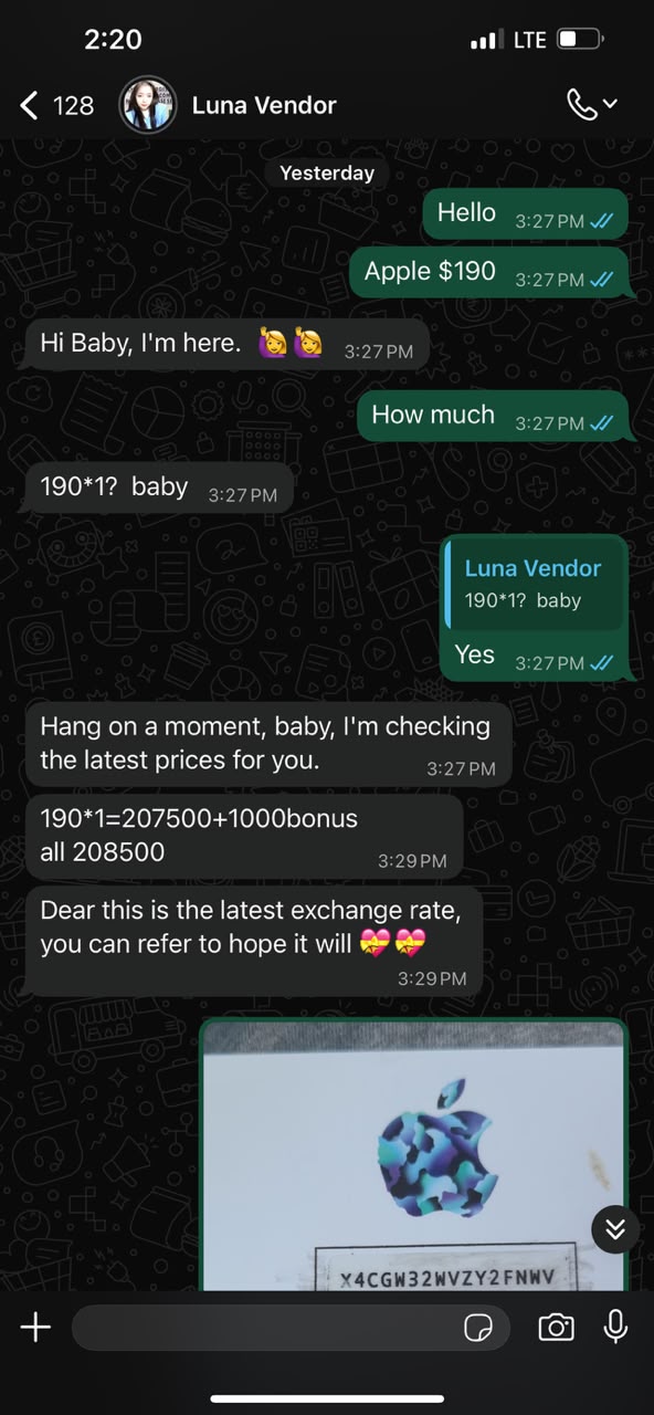 Seller report screenshot for +86 158 979 693 20